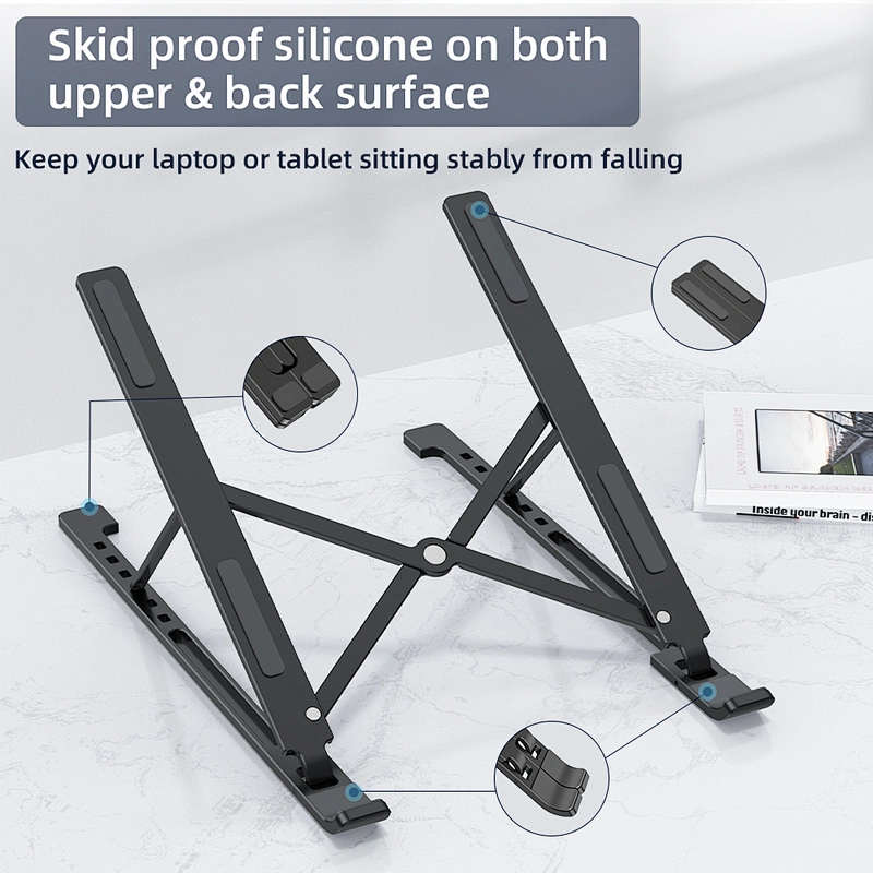 6 Levels Height Adjustable Foldable Aluminum Portable Laptop Stand